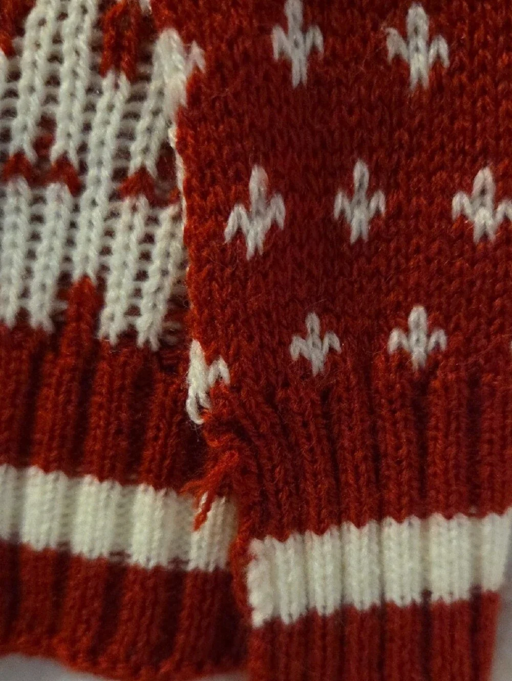 Pet Posse Red Knit Pet Sweater with White Stitch Detail